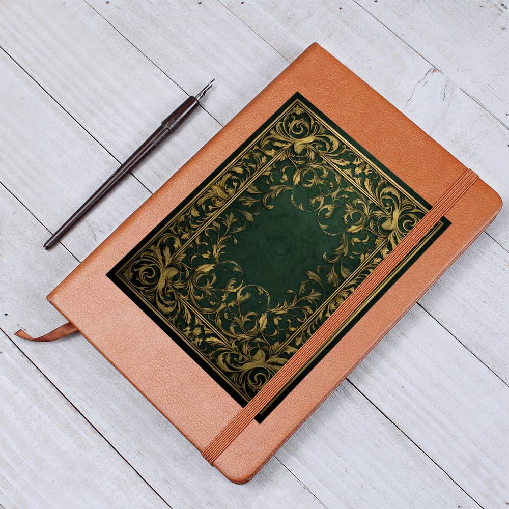 Ornate Gold Cover 032 - Vegan Leather Journal