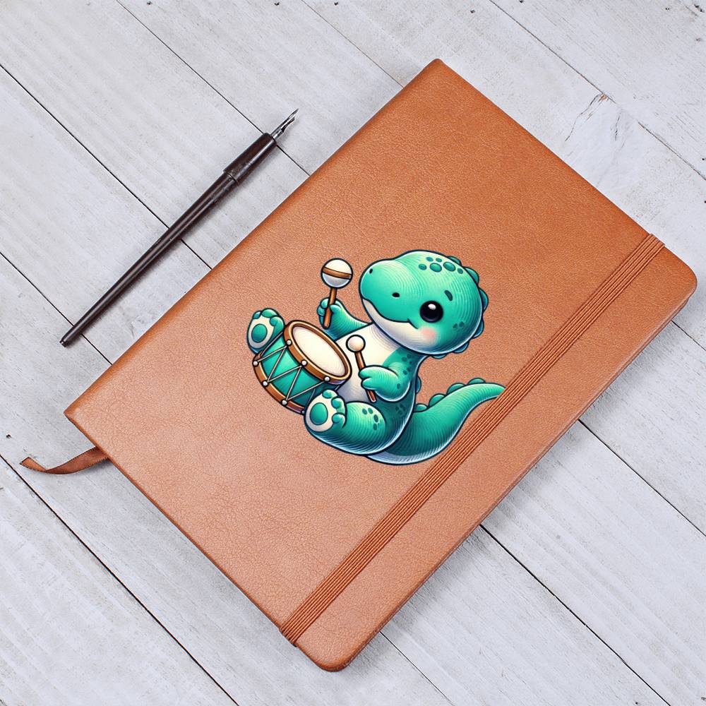 Colorful Baby Dinosaur 105 - Vegan Leather Journal