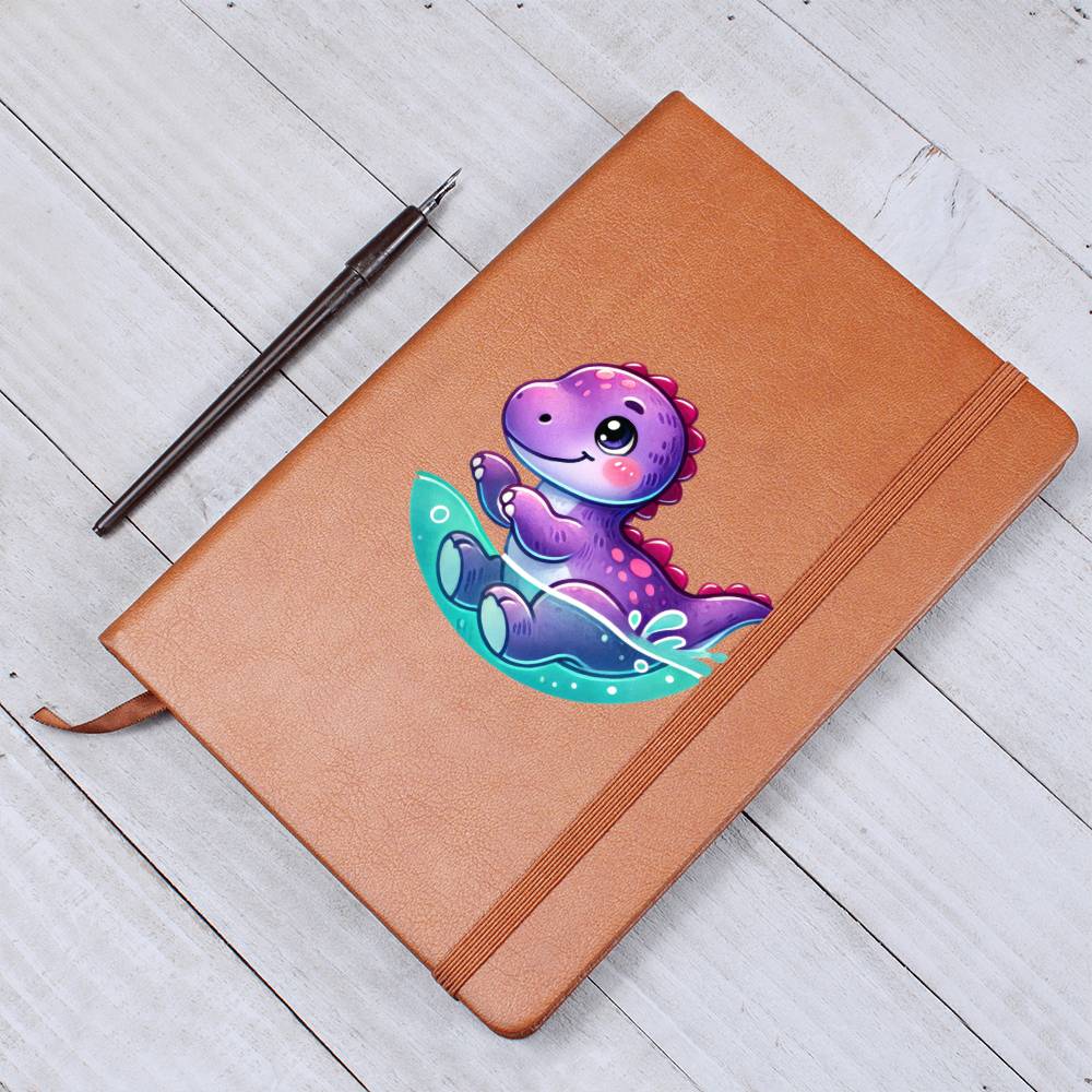Colorful Baby Dinosaur 087 - Vegan Leather Journal
