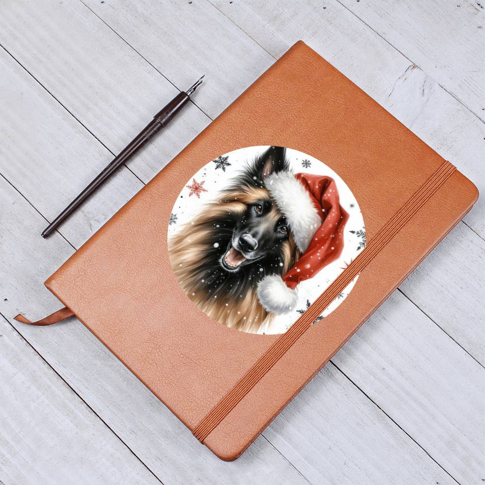 Christmas Dog - Belgian Shepherd Laekenois - Vegan Leather Journal