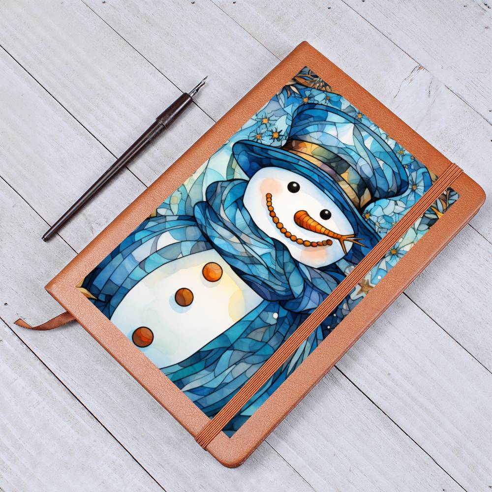 Christmas Stained Glass Design 009 - Vegan Leather Journal