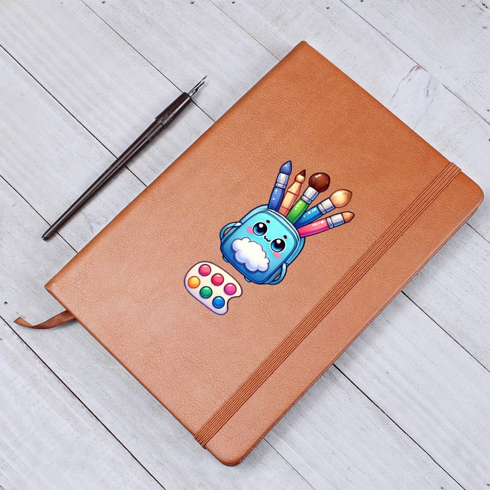 Cute Back to School Sticker 088 - Vegan Leather Journal