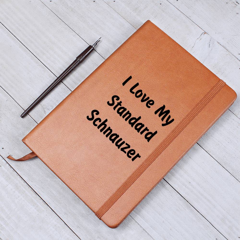 Love My Standard Schnauzer v4 - Vegan Leather Journal