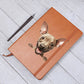 American Hairless Terrier Peeking - Vegan Leather Journal