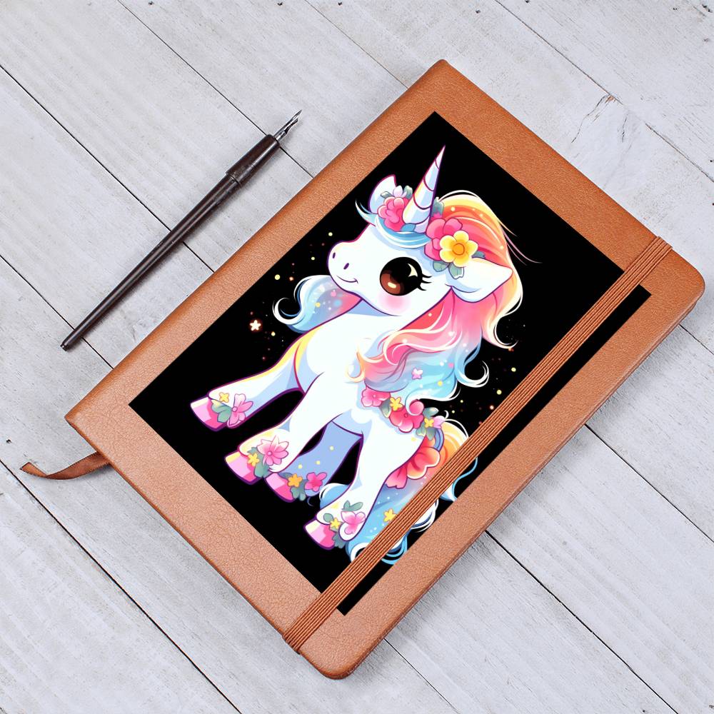 Cute Unicorn 014 - Vegan Leather Journal