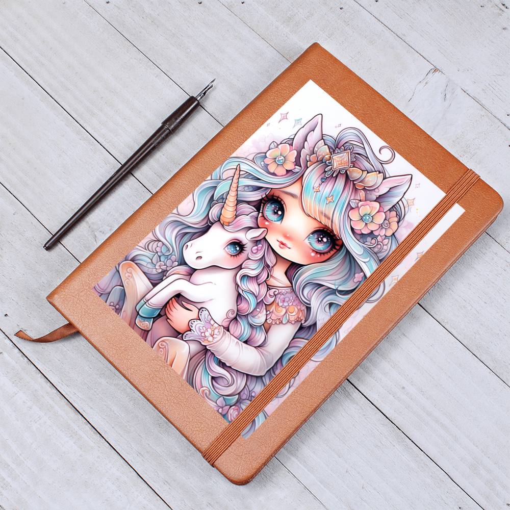Cute Unicorn 015 - Vegan Leather Journal
