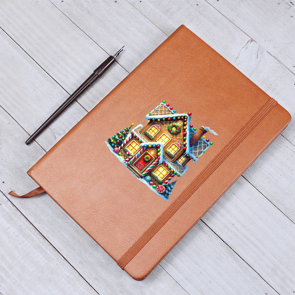 Christmas Gingerbread House 001 - Vegan Leather Journal
