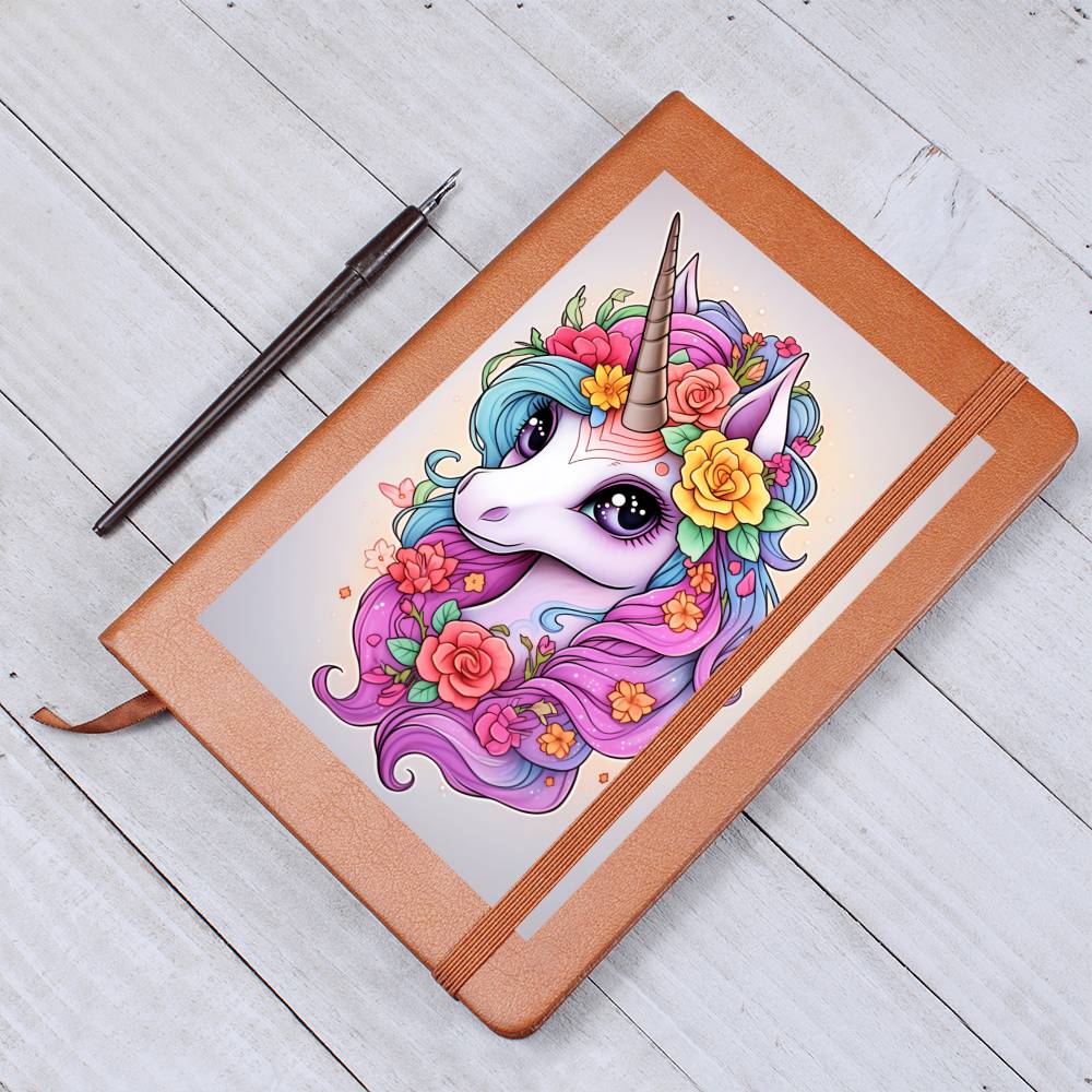 Cute Unicorn 022 - Vegan Leather Journal