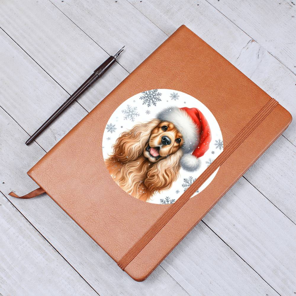 Christmas Dog - English Cocker Spaniel - Vegan Leather Journal