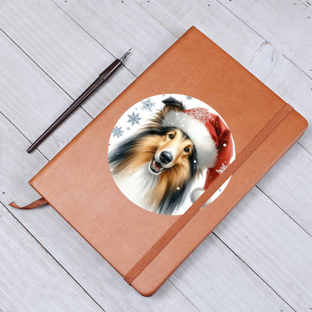 Christmas Dog - Collie - Vegan Leather Journal