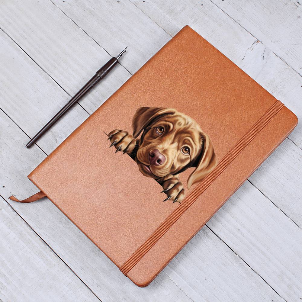 Labrador Retriever Peeking - Vegan Leather Journal