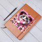 Valentine's Day Cat And Zipper 024 - Vegan Leather Journal