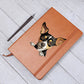 Rat Terrier Peeking - Vegan Leather Journal