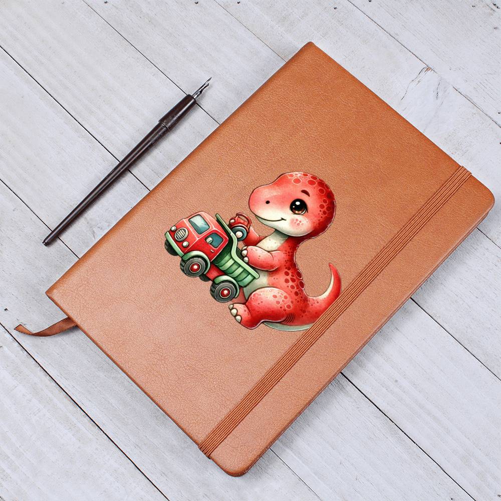Colorful Baby Dinosaur 021 - Vegan Leather Journal