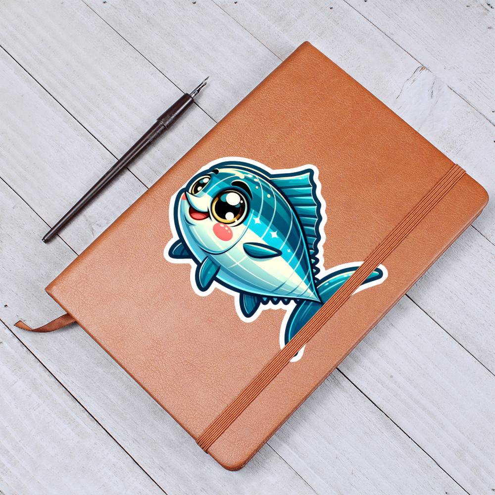 Cute Tuna sticker 199  - Vegan Leather Journal