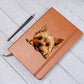 Silky Terrier Peeking - Vegan Leather Journal
