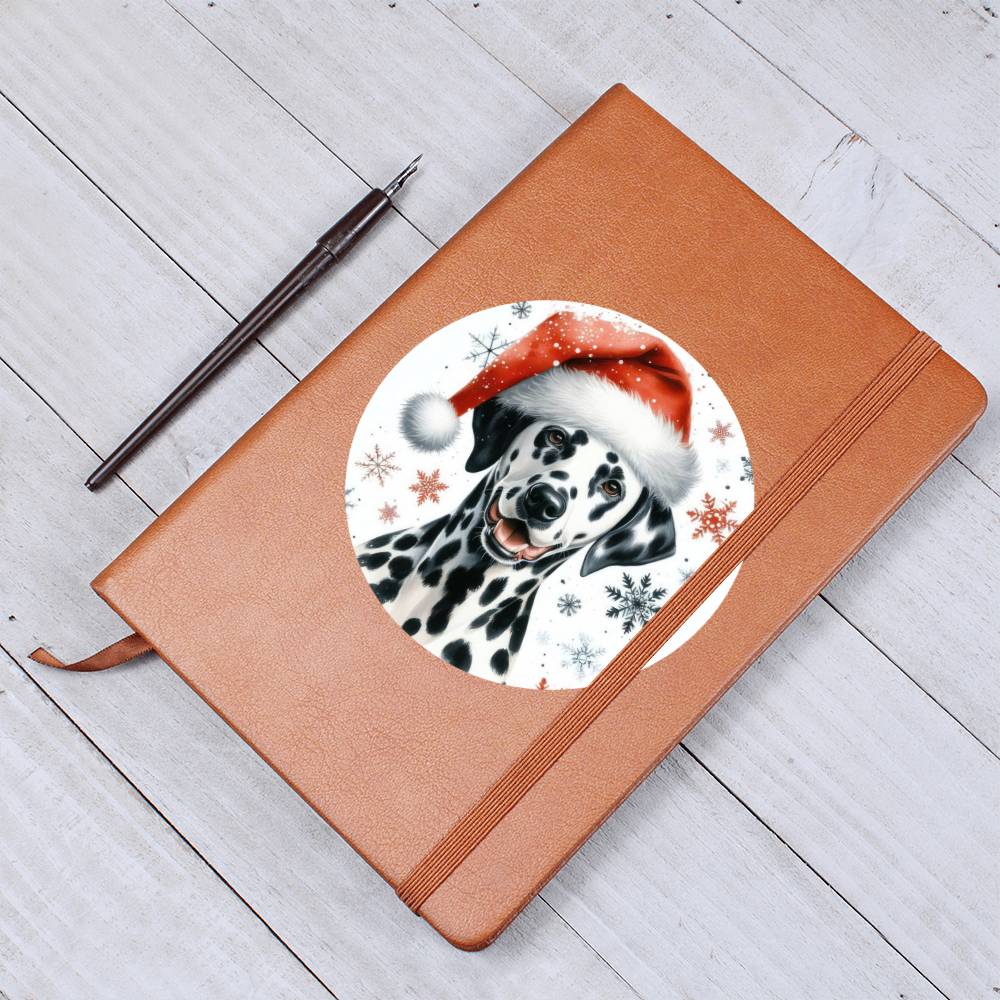 Christmas Dog - Dalmatian - Vegan Leather Journal