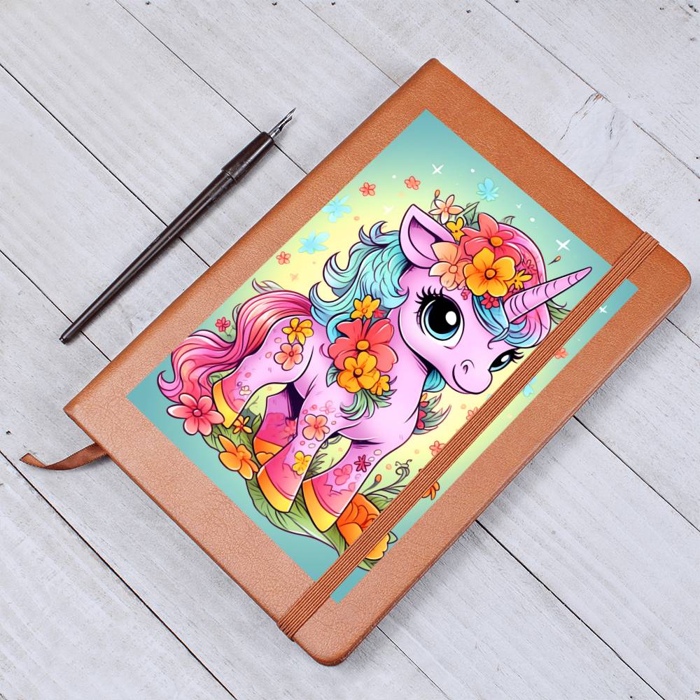 Cute Unicorn 059 - Vegan Leather Journal