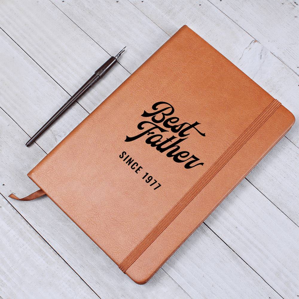 Best Father Since 1977 - Vegan Leather Journal