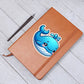Cute Blue whale sticker 15 - Vegan Leather Journal