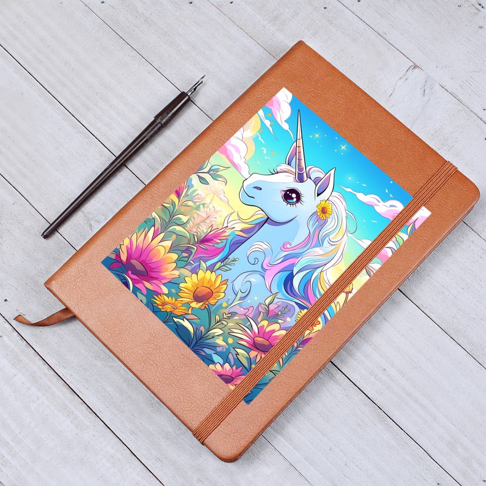 Cute Unicorn 072 - Vegan Leather Journal