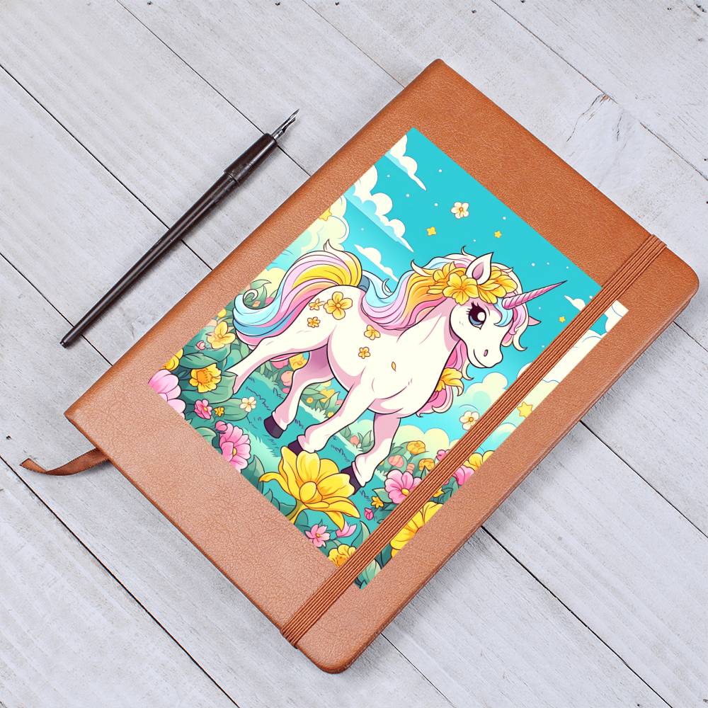 Cute Unicorn 119 - Vegan Leather Journal