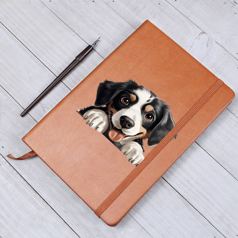 Appenzeller Sennenhund Peeking - Vegan Leather Journal