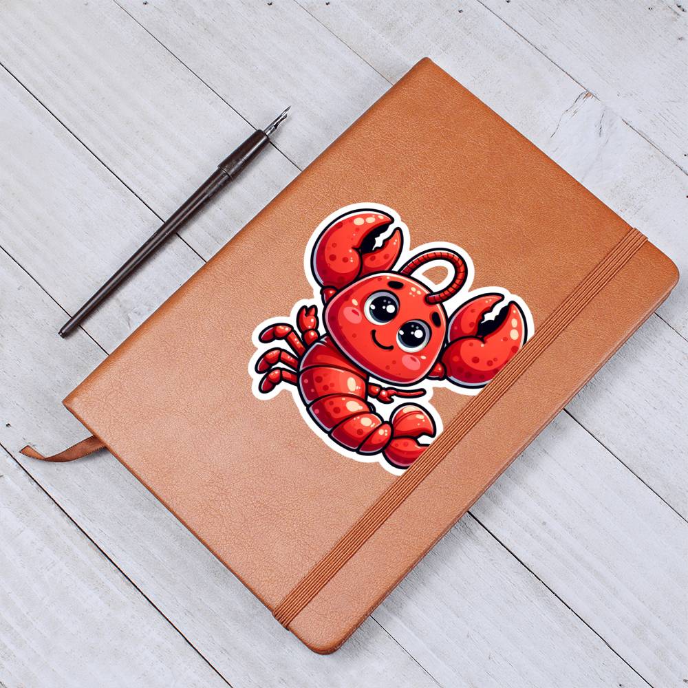 Cute Lobster sticker 88 - Vegan Leather Journal