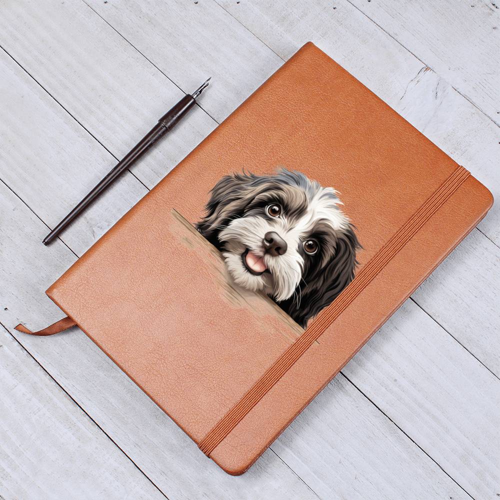 Havanese Peeking - Vegan Leather Journal