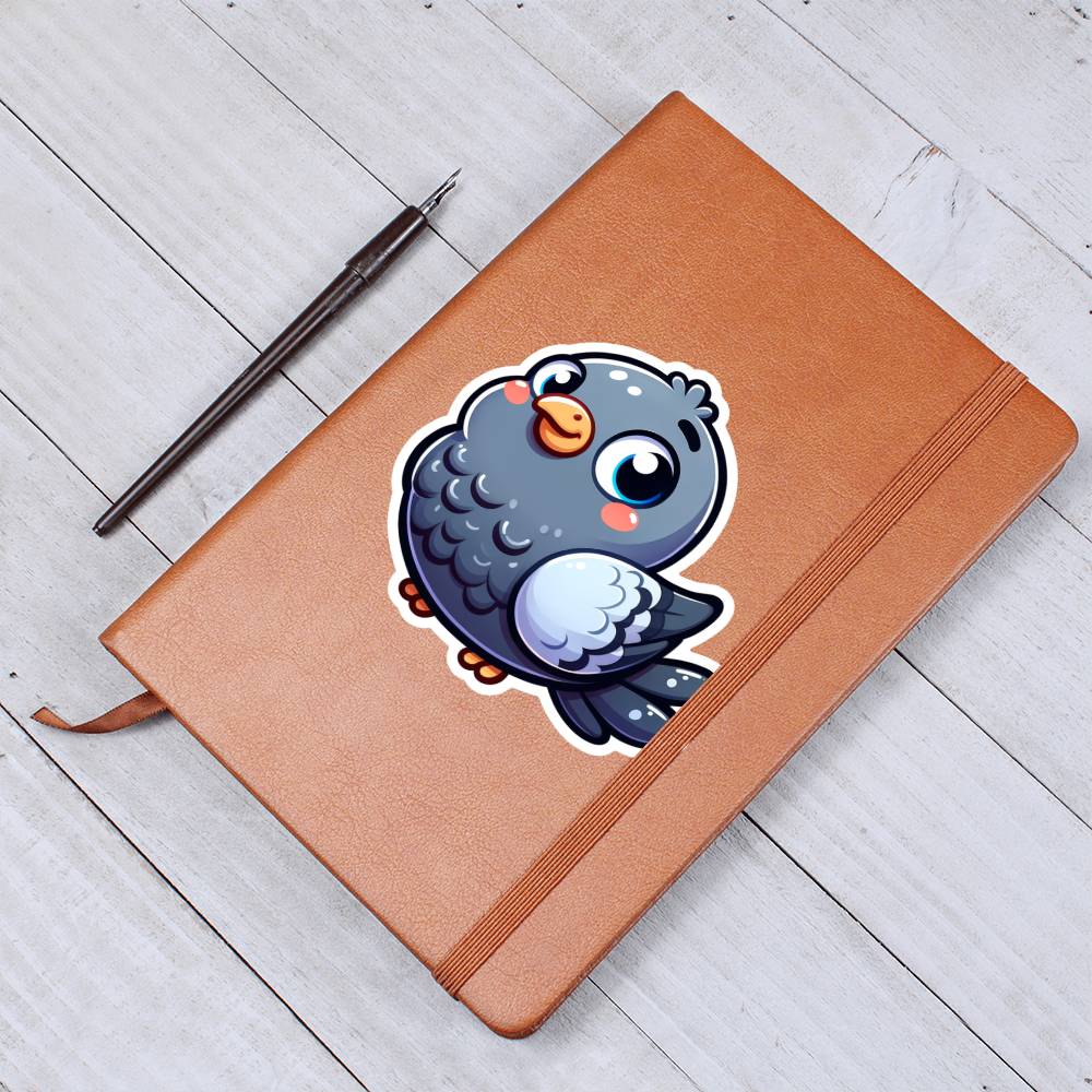 Cute Pigeon sticker 127 - Vegan Leather Journal