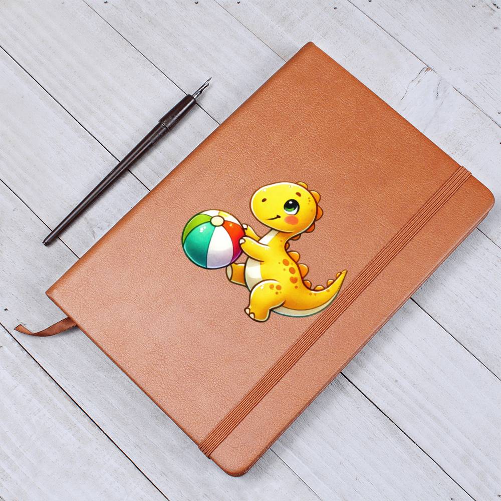 Colorful Baby Dinosaur 081 - Vegan Leather Journal