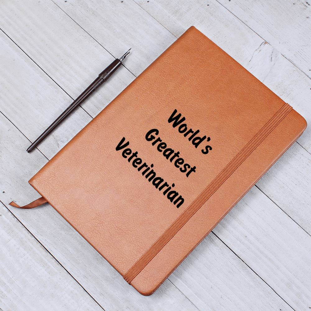 World's Greatest Veterinarian v1 - Vegan Leather Journal