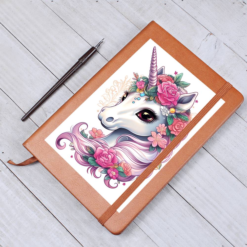 Cute Unicorn 111 - Vegan Leather Journal