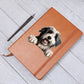 Polish Lowland Sheepdog Peeking - Vegan Leather Journal
