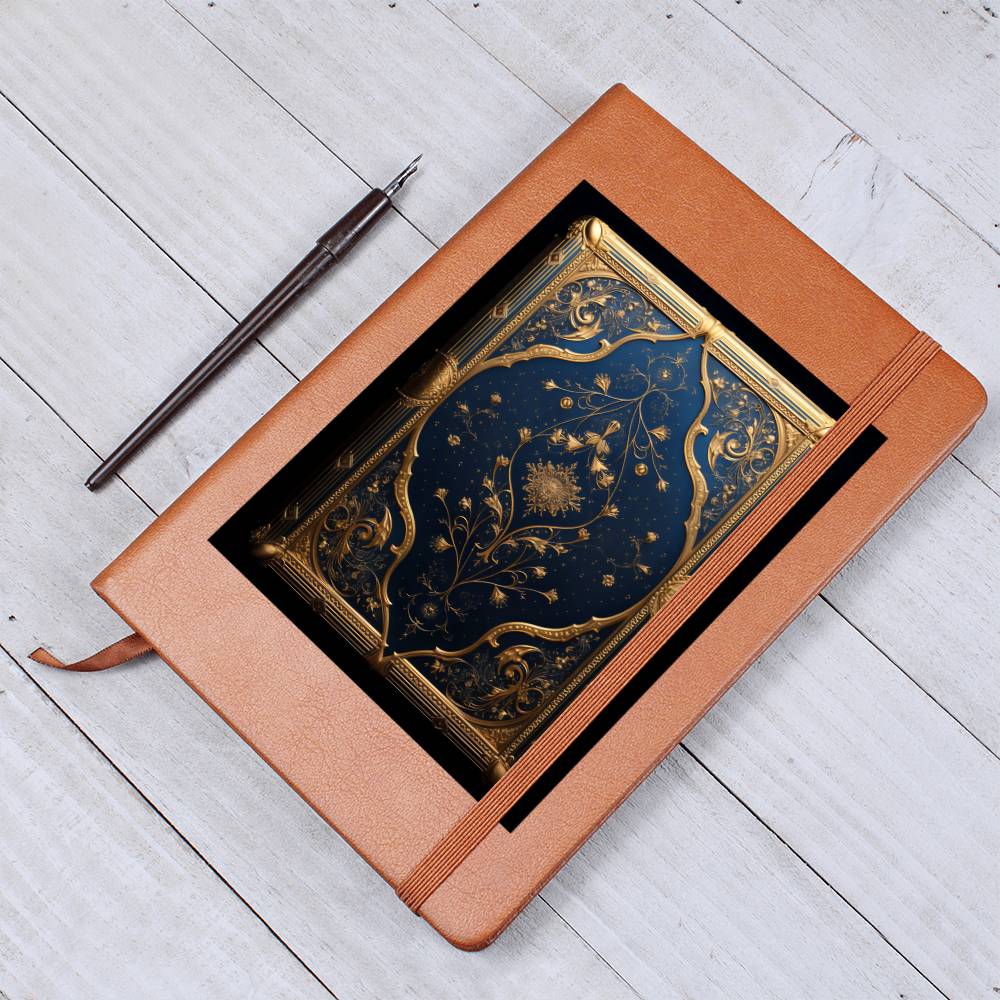 Ornate Gold Cover 018 - Vegan Leather Journal