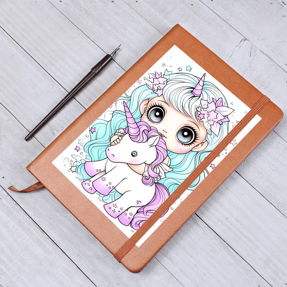 Cute Unicorn 034 - Vegan Leather Journal