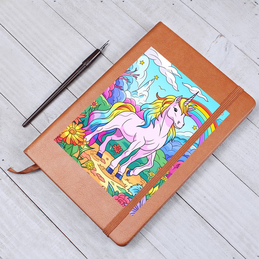 Cute Unicorn 047 - Vegan Leather Journal