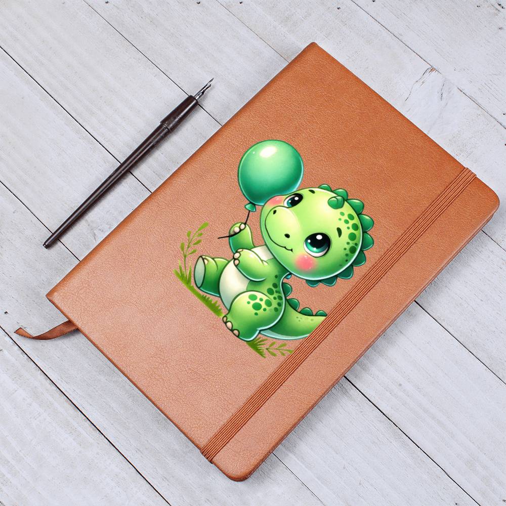 Colorful Baby Dinosaur 045 - Vegan Leather Journal