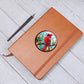 Christmas Red Cardinal Stained Glass Design 008 - Vegan Leather Journal