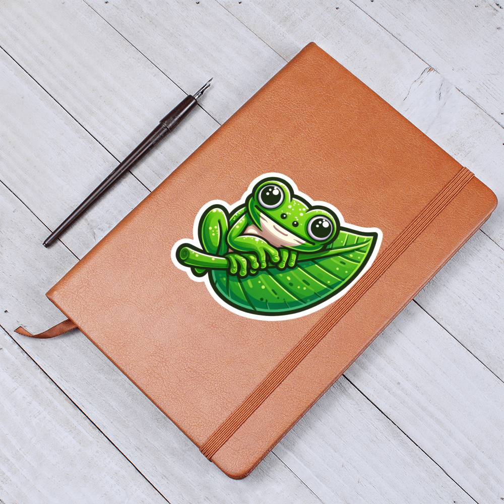Cute Tree frog sticker 197 - Vegan Leather Journal