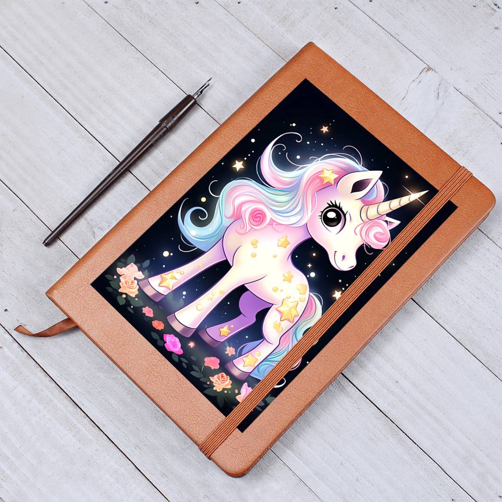 Cute Unicorn 062 - Vegan Leather Journal