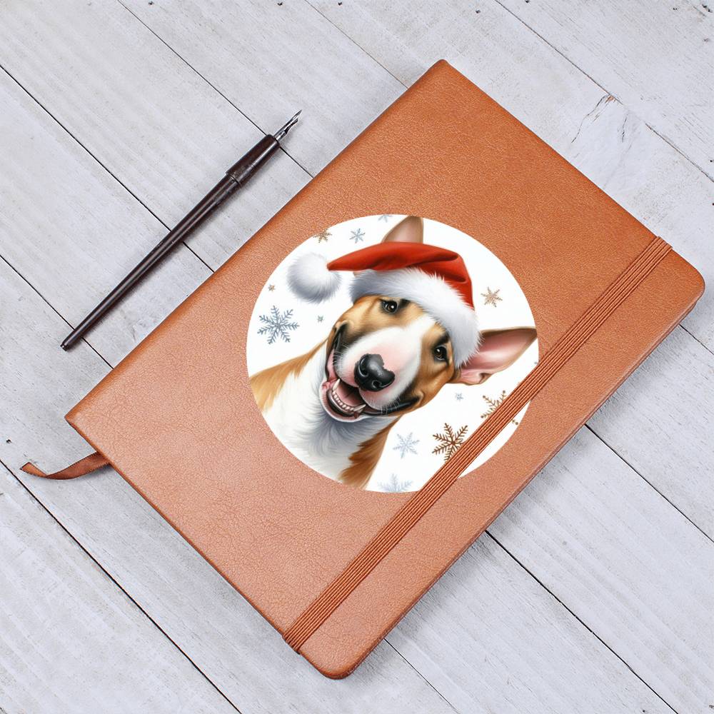 Christmas Dog - Bull Terrier - Vegan Leather Journal