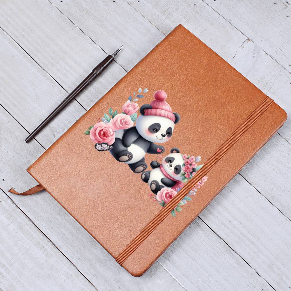 Valentine's Day Panda 022 - Vegan Leather Journal
