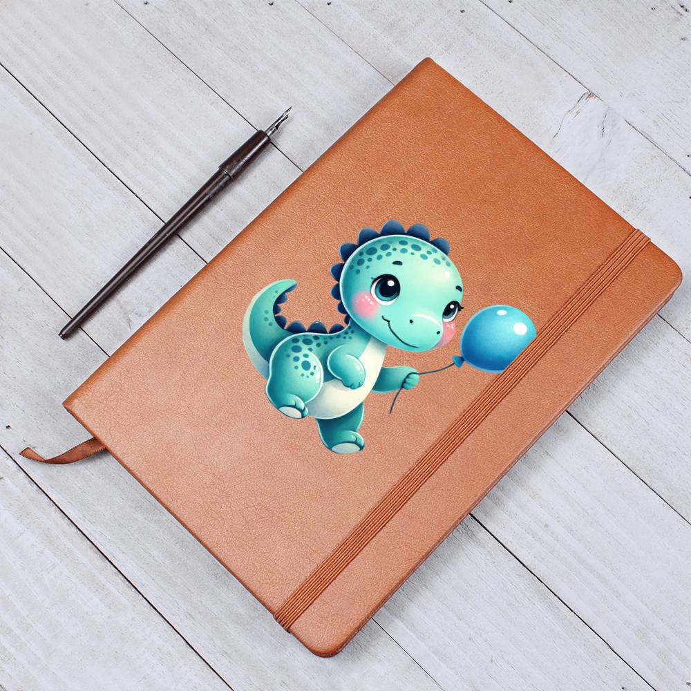 Colorful Baby Dinosaur 051 - Vegan Leather Journal