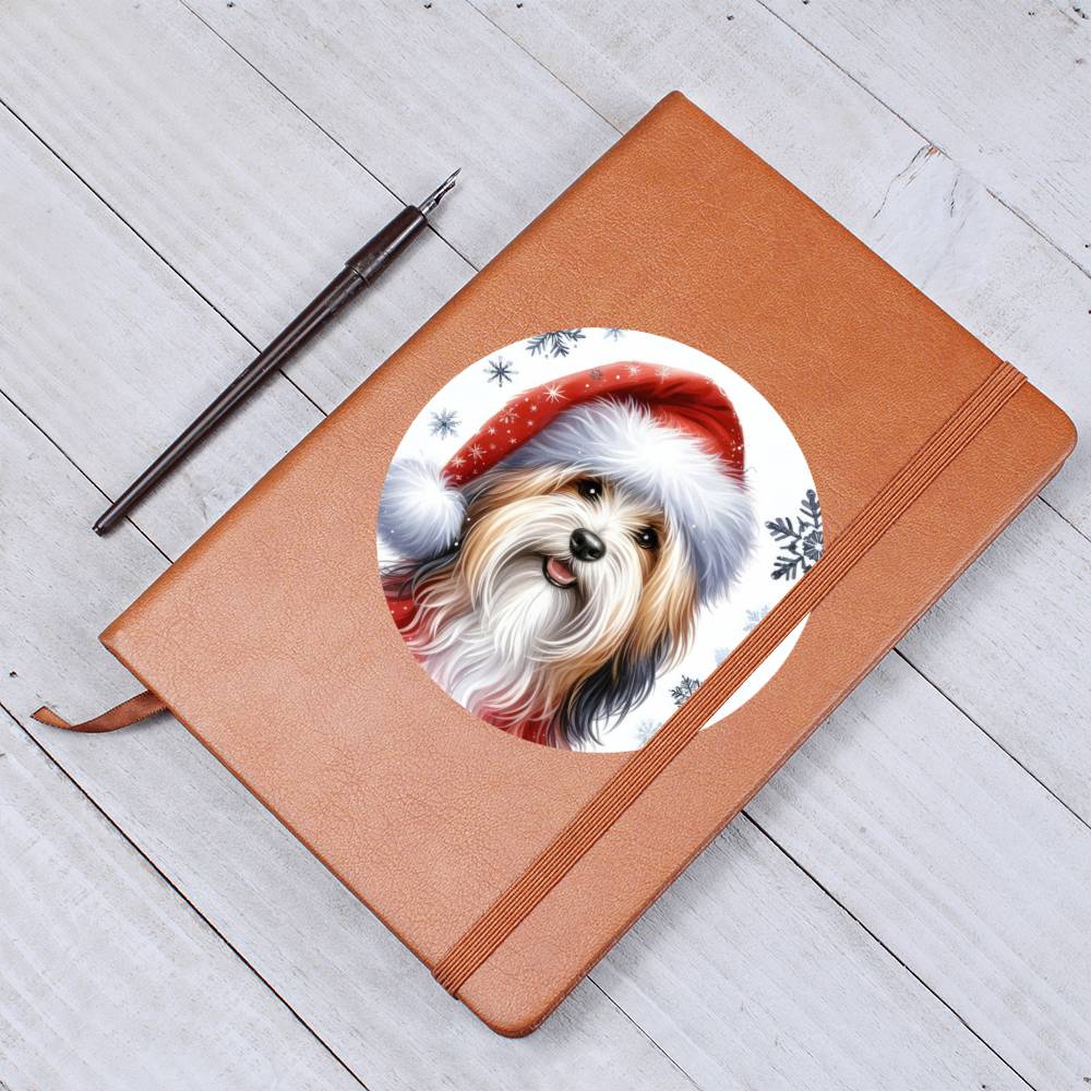 Christmas Dog - Havanese - Vegan Leather Journal