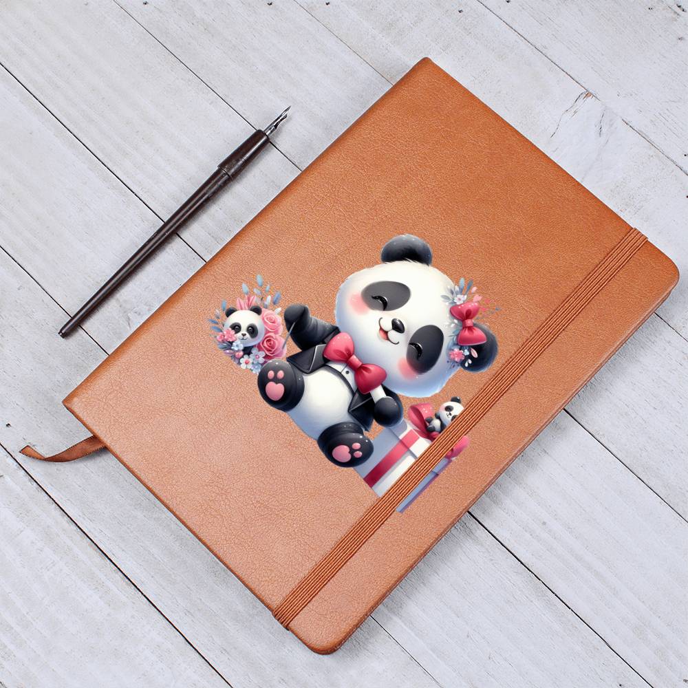 Valentine's Day Panda 008 - Vegan Leather Journal
