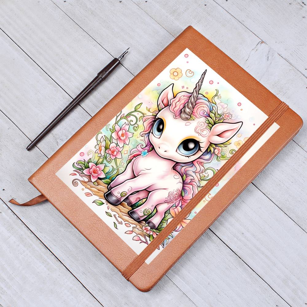 Cute Unicorn 091 - Vegan Leather Journal