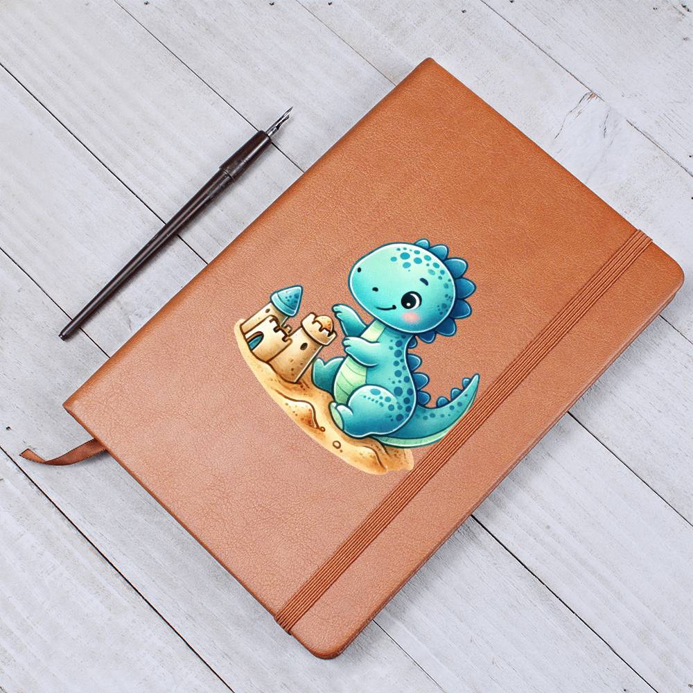 Colorful Baby Dinosaur 041 - Vegan Leather Journal