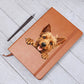Australian Terrier Peeking - Vegan Leather Journal