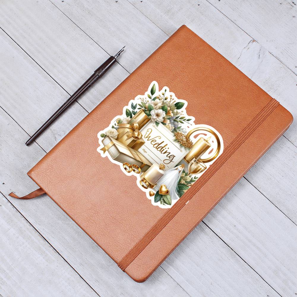 Luxury Wedding Decor Sticker 015 - Vegan Leather Journal